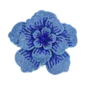 Double layer rhinestone camellia flower DIY accessory brilliant crystal brooch craft supply. - Sky Blue