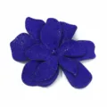 Large 3D rhinestone flower detail, sparkling crystal patch for shoes, bags and garments decor. - Sapphire Blue