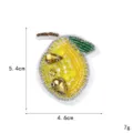 Handgefertigter Perlen Zitronen Aufnäher Kristall Strass DIY Kleidung 5.4x4.6cm - Zitrone