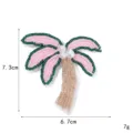 Handmade beaded palm tree patch, pink and green crystal DIY embroidered applique for clothes. - Coconut Tree (3#)