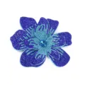 Strass Blumen Applikation Kristall blau DIY Kleidung Zubehör Brosche Anstecker - 4# Königsblau