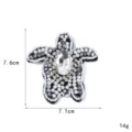 Nahaufnahme eines handgefertigten Meeresschildkröten-Perlenstickerei-Patches mit Strass. - Schildkröte (4#)