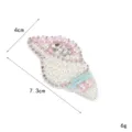 Handmade beaded seashell patch DIY rhinestone pearl decorative applique for clothing bags - Conch (6#)