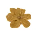 Gold rhinestone flower patch decorative applique, brilliant crystal center for DIY clothing. - 8# Gold