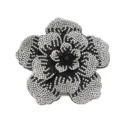 Strass Kamelie Blume Aufnäher Glänzende Kristall Broche DIY Handwerk Zubehör Dekor - Schwarz Weiß