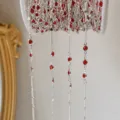 DIY red crystal copper chain jewelry making accessories tassel hair pin material spool. - Red Glass - Silver
