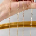 Catena dorata fai da te accessori per gioielli, catena con perline in rame per forcine artigianali. - Vetro Bianco - Oro KC