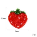Perlen Erdbeere Aufnäher Rot Grün DIY Bastelzubehör für Tasche Schlüsselanhänger Dekoration - Rote Erdbeere
