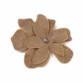 Große doppellagige Strassblume Schuhclip Bekleidung Deko Accessoire glitzernder Kristall - Hellkaffee