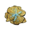 Gold Sequin Flower Patches Handmade Beaded Applique for Clothing Dress DIY Crafts - 11x11cm / Gold