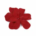 Große 3D doppelschichtige rote Strass Kristall Blume Schuh Kleidung Tasche Dekor Zubehör - Rot