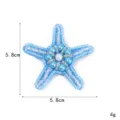 Handmade beaded starfish patch blue embroidered applique apparel DIY decoration 5.8cm 4g - Starfish (9#)