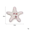 Handmade beaded starfish patch rhinestone pearl applique diy clothing accessories size 6cm - Starfish (11#)