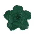 Sparkling green rhinestone camellia flower patch, perfect for DIY hats, clothing, and hair accessories. - Dark Green