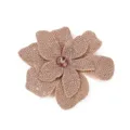 Sparkly Crystal Rhinestone Flower Brooch Applique DIY Clothing Garment Dress Accessory - Rose Gold Size 16