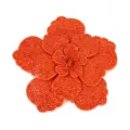 Orange rhinestone camellia flower patch DIY apparel accessory for hat bag clothing crafts - Orange