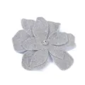 Sparkling rhinestone flower shoe and clothing accessory, double layer crystal patch decoration. - White