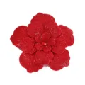 Red Rhinestone Camellia Flower Accessory, Double Layer Sparkly DIY Patch for Hats & Clothes - Red