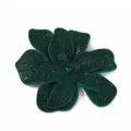 Large dark green rhinestone double layer flower accessory for garments, shoes and bags. - Dark Green