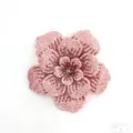 Double layer 3D rhinestone camellia flower patch for DIY hat clothing accessories craft. - Pink