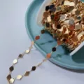 Catena in rame a rombo per fai da te Hanfu forcina nappe creazione di gioielli - Catena di Rame / Oro KC Alta Ritenzione del Colore