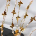 Materiale per gioielli in rame perla farfalla smerigliata fai-da-te per collane fatte a mano. - Oro KC