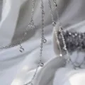 Catena DIY in rame con ciondoli di cristallo bianco per accessori per capelli. - K bianco