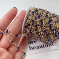 6mm blaue Strass Behelfskette Kristall Cup Kette DIY Schmuckherstellung Handwerk - Königsblauer Strass - KC Gold Plattiert
