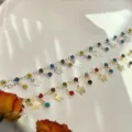 DIY accessori per gioielli strass colorati catena farfalla collana braccialetto materiali - Oro KC