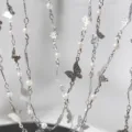 Catena di gioielli farfalla perla fai da te materiale in rame fatto a mano per collana - Bianco K Colore Preservato