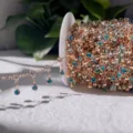 Catena di strass per gioielli fai da te rame dorato cristalli turchesi pendenti per lolita - oro kc