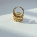 Stainless steel multi-band ring DIY jewelry accessories, elegant gold metal finish. - 17mm / Natural Copper