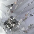Componente per catena di gioielli con cuori argentati, accessorio fai da te, metallo. - K bianco