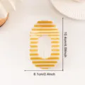 Pince à cheveux rayée colorée avec bord ondulé pour femme, pince requin jaune en résine. - Jaune Citron