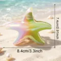 Dreamy aurora starfish hair claw clip with laser gradient pearlescent finish for women girls. - Light Green Gradient