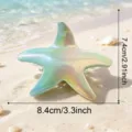 Dreamy aurora starfish hair claw clip, laser gradient pearlescent hairpin, ocean hair accessory - Deep Green Gradient