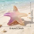 Iridescent starfish hair claw clip pearly gradient shark clip for women beach hair styling - Purple Gradient
