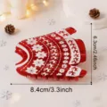Molletta per capelli a guanto di Natale con motivo di fiocchi di neve, accessorio. - Stile Maglione/Guanto (d4)