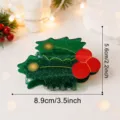 Weihnachtliche Stechpalmen Haarspange glitzernd Acryl Haarklammer festlicher Haarschmuck Damen - Stechpalmenblätter-Stil (d6)