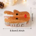 Weihnachtliches Rentier Haarklammer Glitzer Haarschmuck festliche Haaccessoires Damen - Rentier-Stil (d7)