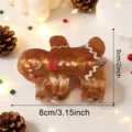 Weihnachten Lebkuchen Haarklammer süße braune Harz Haarklammer festliche Haarschmuck Damen - Lebkuchenmann-Stil (d9)