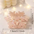 Weihnachten rosa durchsichtige Schneeflocke Haarklammer festliche Haarschmuck für Damen und Mädchen - Schneeflocken-Stil (d11)