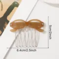 Retro tortoiseshell glasses shape hair comb variant with rhinestone and metal teeth for styling. - Brown Sunglasses