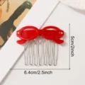 Red glasses shape hair comb mini hair slide cute side bangs hairpin hair accessories new - Red Heart Glasses