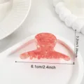 Mini pince à cheveux à grille rose avec finition nacrée scintillante, petite pince requin. - Rouge