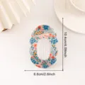 Pince à cheveux florale colorée ondulée, pince requin en acrylique de 10.4cm pour coiffure quotidienne. - Motif floral