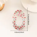 Pince à cheveux florale en acrylique avec bord ondulé, motif floral frais, variante de 10,4 cm. - Petite Fleur Rouge