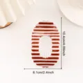 Pince à cheveux en résine ondulée à rayures rouges et blanches accessoire mignon. - Brun Foncé