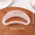 Pink transparent crescent hair claw clip, stylish Korean hollow hair accessory variant sku. - Light Pink