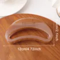 Brown translucent jelly crescent hair claw clip, stylish hollow hair accessory for daily wear. - Coffee